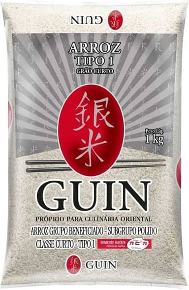Arroz Para Sushi Grãos Curtos Guin 1Kg