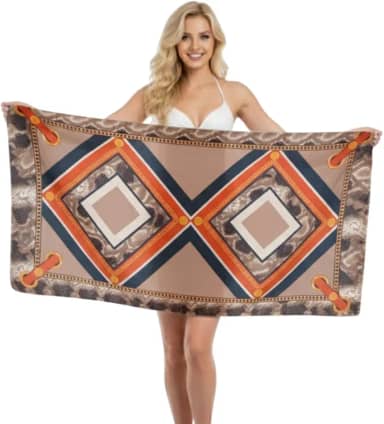 Canga Praia Animal Print com Estampa Selaria, Tecido Leve e Macio, Tons Terrosos, 90x180 cm