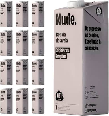 Pack Nude Leite de Aveia Barista 1L - Caixa 12 Unidades
