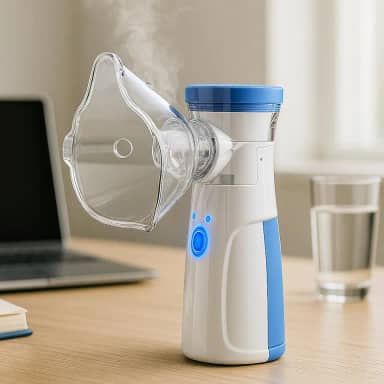 Nebulizador Premium Portátil Ultrassônico Inalador Silencioso, Recarregável, Infantil E Adulto, Alívio Respiratório, Marca VARENZIA