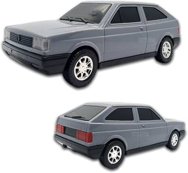 Miniatura de carro Gol Quadrado CL 1994, 20 CM, Material em Plástico, Miniaturas de carros antigos, Diverplas (Cinza)