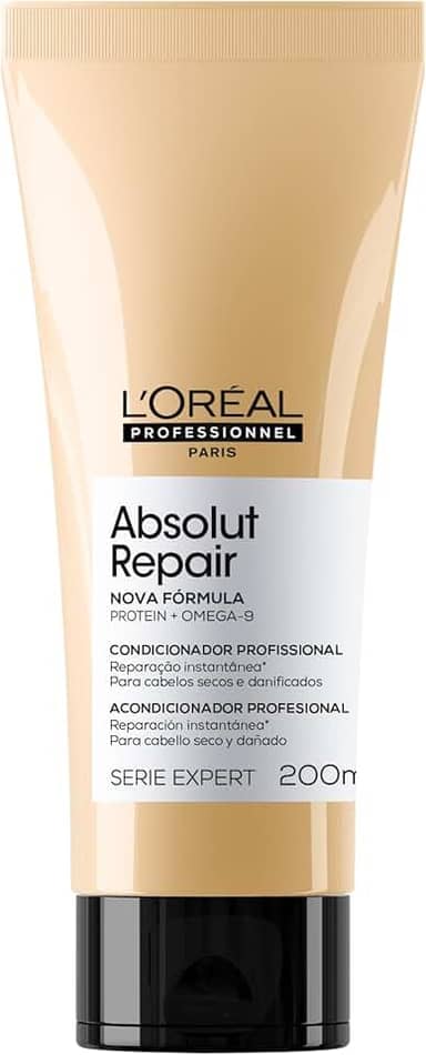 L'Oréal Professionnel Condicionador Absolut Repair, Tratamento Capilar com Proteína, Repara Danos e Promove Brilho, Com Quinoa & Proteínas, Para cabelos secos e danificados, 200ml