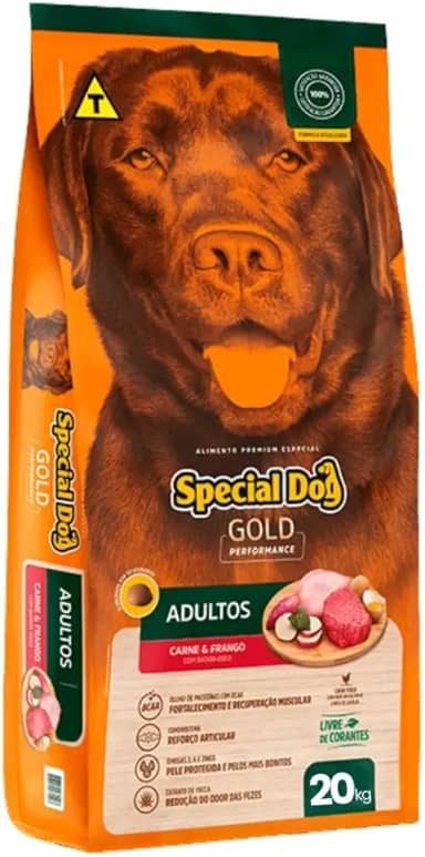 Special Dog - Ração Gold Premium Adultos Sabor Frango e Carne 20 kg