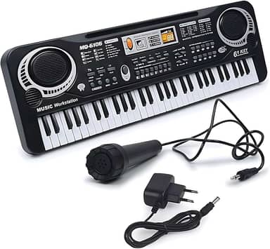 Teclado Eletrônico Música Digital Preto Elétrico Instrumento