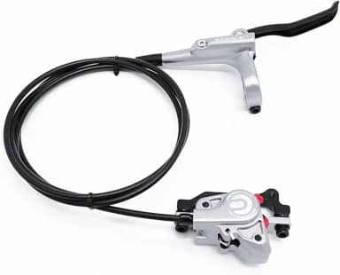 Freios A Disco Hidráulicos Dianteiros Para Mountain Bike, De Liga Alumínio Prateados Traseira Direita, 1700 Mm, Com Adaptador Is/Pm, Compatível Rotor 160 Mm