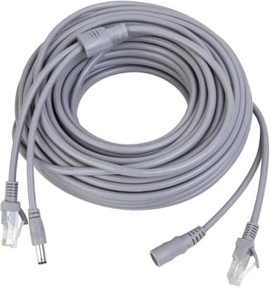 Cabo Ethernet de 10 m/10 m Cat5e Rede LAN/Cabo de extensão de energia para câmeras de segurança CCTV