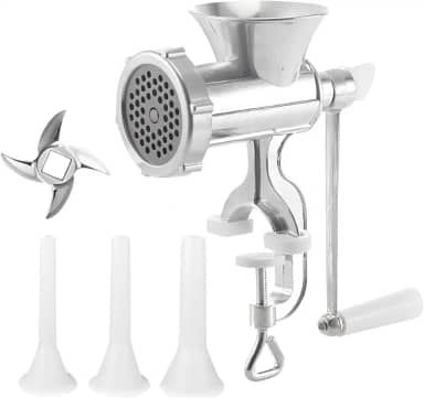 Moedor Picador de Carne N10 Manual Alumínio Máquina de Fazer Linguiça Hambúrguer Artesanal(Nenhum)
