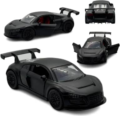 Miniatura Carrinho Esportivo Carro de Ferro, Portas que Abrem, Preto
