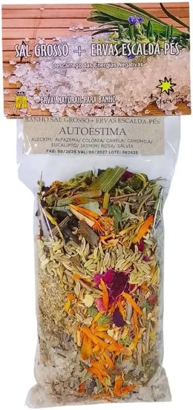 Banho Sal Grosso + Ervas Escalda Pés Autoestima Emb.180g