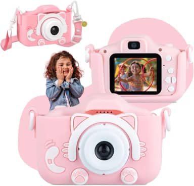 Câmera Infantil Digital Filmadora Infantil Maquina Fotográfica Infantil Fotografa E Filma Tira Foto De Verdade (Rosa)