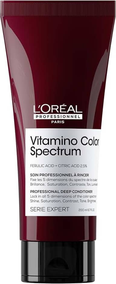 L'Oréal Professionnel, Condicionador Profissional Profundo, Vitamino Color Spectrum, para cabelos coloridos, cabelos macios, suaves & fortes, brilho espelhado ultra intenso, 200ml