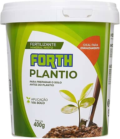 Forth Plantio, Fertilizante Mineral Misto, Enraizador, Mudas, Condicionador de Solos, NPK + Micronutrientes, Granulado, Nutrição Completa, Balde, 400g