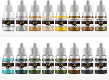VM Pigmentos ecológicos à base de água WWII Armadura e Infantaria Conjunto de Cores de Sombras Militares Tintas para Todos os Dioramas/Figuras Modelo Pincel Cores Acrílicas – 16 Frascos x 5 ml