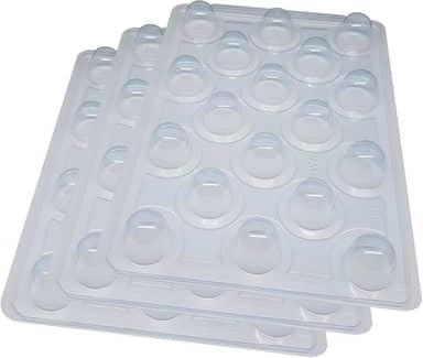 Kit 3 Formas Silicone Mini Trufa 3 Partes BWB SP 813 30g 18 Cavidades