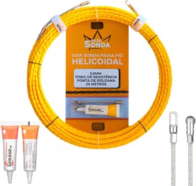 Sonda Passa Fio C/Roldana Hard Work Profissional 20m 5.5mm