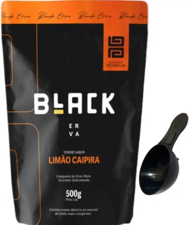 Erva Mate Tereré 500g Black Erva Escolha o Sabor + Acompanha Medidor (Colher medidora) (LIMÃO CAIPIRA)