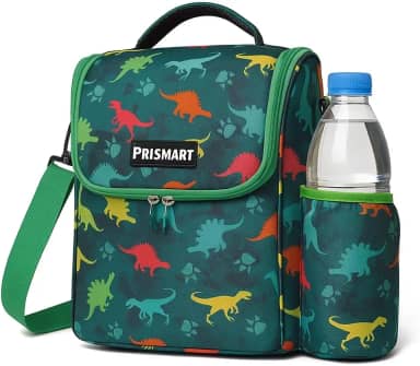 Bolsa Lancheira Térmica Infantil Menino e Menina Para Marmita Escolar Com Alça (Dinossauro e Unicórnio) (Verde)