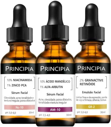 Principia Kit 3 Séruns Niacinamida + Mandélico + Retinóide