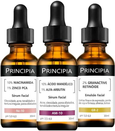 Principia Kit 3 Séruns Niacinamida + Mandélico + Retinóide