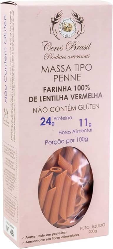 Macarrão Penne de Lentilha Vermelha Sem Glúten Ceres 200g