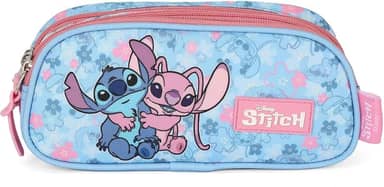 Estojo Triplo, Luxcel, Stitch, Rosa