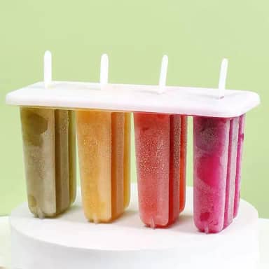 4 moldes de picolé, moldes de silicone para picolé, máquina de fazer picolé de fácil liberação sem BPA