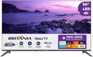 TV Smart TV 50” Britânia Roku TV LED Dolby Audio BTV50VA4REGB