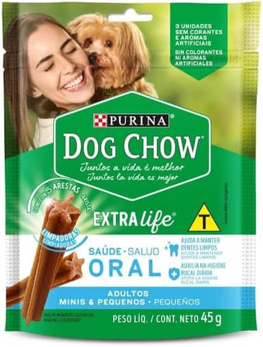 Dog Chow Petisco Dog Chow Saúde Oral Cães Adultos Minis E Pequenos 105G