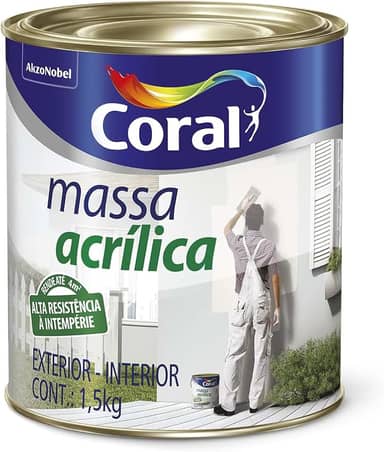 MASSA ACRÍLICA BRANCO 1,5KG - CORAL