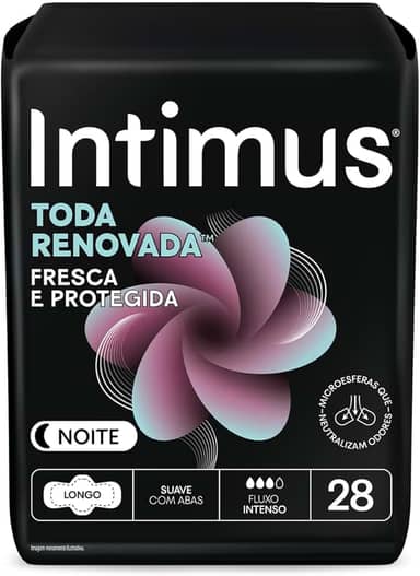 Absorvente Intimus Toda Renovada Noite - 28 unidades (Embalagem pode variar)
