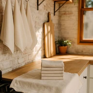 Pano de Prato Algodão Crú Pré Lavados Lisos Kits com 12 Unidades