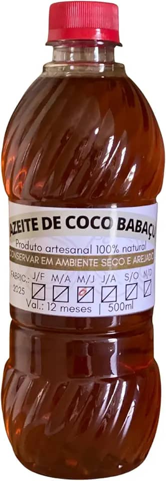 Azeite de Coco Babaçu 100% Natural 500ml – Kit 2 Unidades