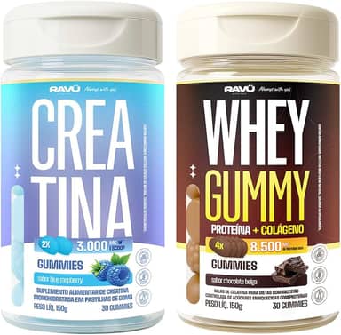 Whey Protein + Creatina em Gomas, Suplemento para Força e Performance, Formato Gummy - Ravu Nutrition