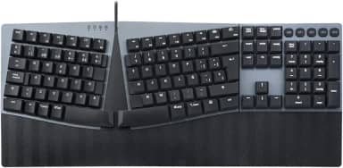 Perixx PERIBOARD-535BL ES Teclado dividido mecânico ergonómico com cabo - nterruptores Clicky Azules de Bajo perfil - Teclas programables - Compatível com Windows e Mac OS X - Tecla