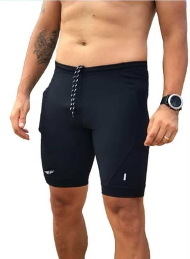 Bermuda De Compressão Masculina Com Bolso Corrida