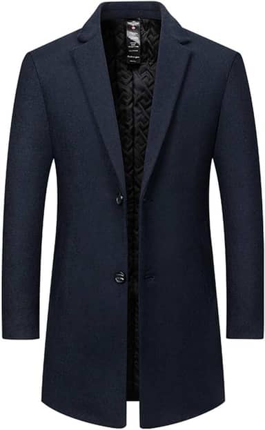Blazer masculino masculino com gola alta forrado com lã de ovelha para trabalho modesto, longo, básico, inverno, outono, 2025