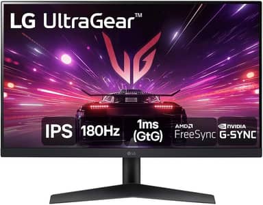 Monitor Gamer LG UltraGear 24” 24GS60F-B IPS Full HD 180Hz 1ms (GtG) NVIDIA® G-SYNC® AMD FreeSync™ HDR10 sRGB 99% HDMI DisplayPort