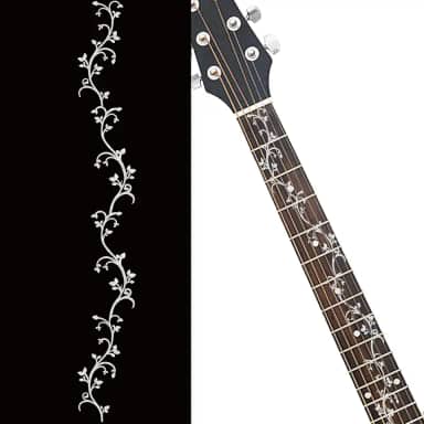 PLIGREAT 2 peças adesivo de braço de guitarra para braço de guitarra marcadores de escala removível decalque de videiras prateadas diy guitarras presente para baixista elétrico violões acústicos