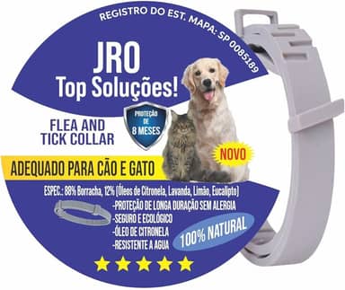 Coleira Anti Pulgas 38cm ou 62 Cm Peitoral, Carrapatos E Mosquitos Contra Leishmaniose Para Cão Cães Cachorro Gato Até 40kg Ajustável Em Silicone Antialérgico Eficaz Por Até 8 Meses, Collar (38 cm)