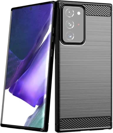 Capa Capinha Anti Impacto Para Samsung Galaxy Note 20 Ultra com Tela de 6.9" Polegadas Case Com Desenho Fibra De Carbono Shock Queda - Danet (Preto)