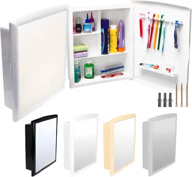 Armario Para Banheiro Grande Com Espelho Espaçoso Imperial Luxo (Branco)