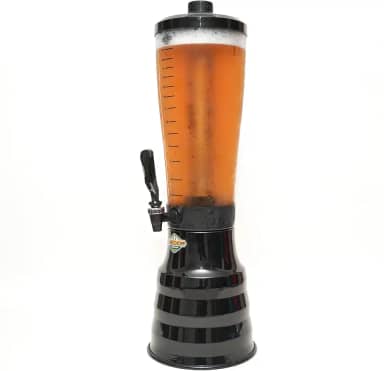 Torre Chopp 3,5 L Base Giratória Copo Acrílico Removível 2 Refil Preto