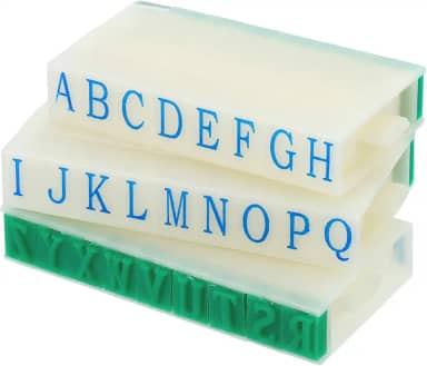 Generic Carimbo de letra destacável, plástico de 9 mm, fonte de 26 dígitos, tamanho 3, alfabeto A-Z, conjunto de combinação para cartão, etiqueta, scrapbook, artesanato, ensino