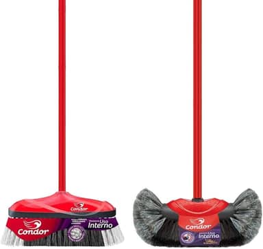 Kit Limpeza 1 Vassoura Pelo Natural 1 Vassoura Sintética Com Cabo Condor