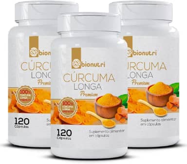 Kit 3x Cúrcuma Longa L. Premium 120 Cápsulas Bionutri