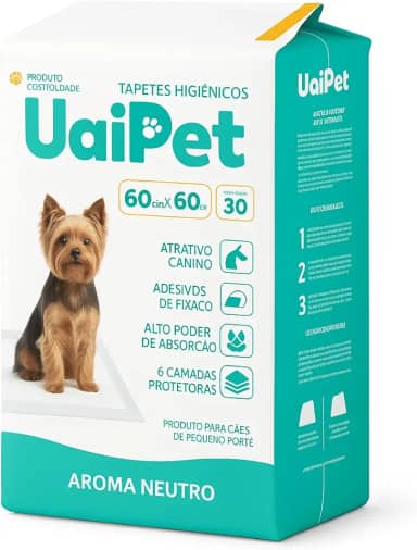 TAPETE HIGIÊNICO UAIPET PREMIUM 60cmx60cm C/30 - AROMA NEUTRO