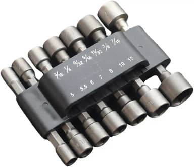 Conjunto de Soquetes Hexagonais, 14 Peças, Canhão Sextavado Chave Bits, Métrico e Imperial, Compatível com Parafusadeiras