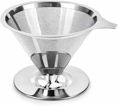 Coador de Café 103 Filtro Inox Reutilizável Fácil de Usar e Limpar, Preserva o Sabor Natural do Café, Peneira de Aço Durável e Sustentável, Sem Uso de Papel, Econômico e Ecológico Premium