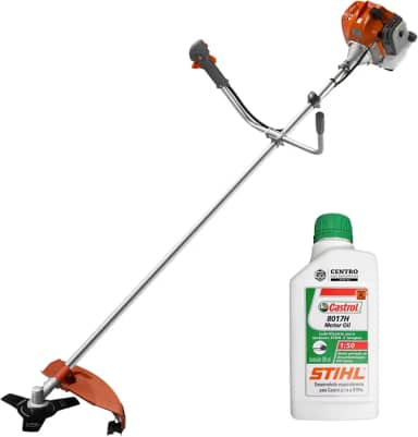 Roçadeira 52cc Com Óleo Stihl Profissional Tekna Rl520acn Á Gasolina 2t 2hp 9000rpm Alta Rotação e Alta Performance Com Lâmina 3 Pontas e Carretel Fio Nylon