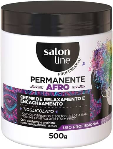 Salon Line, Creme de Relaxamento, Permanente Afro, Não Vegano - Para Cabelos Afro, 500 g